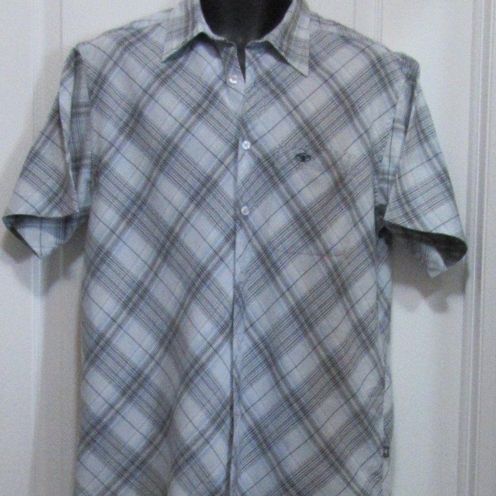 Men's Faded Blue medium Plaid  shirt